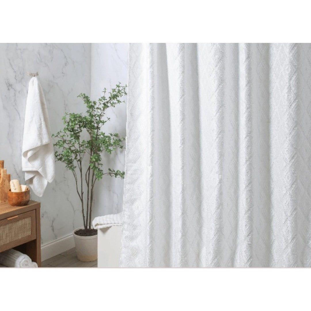 Moda At Home Fabric Shower Curtain Diamant