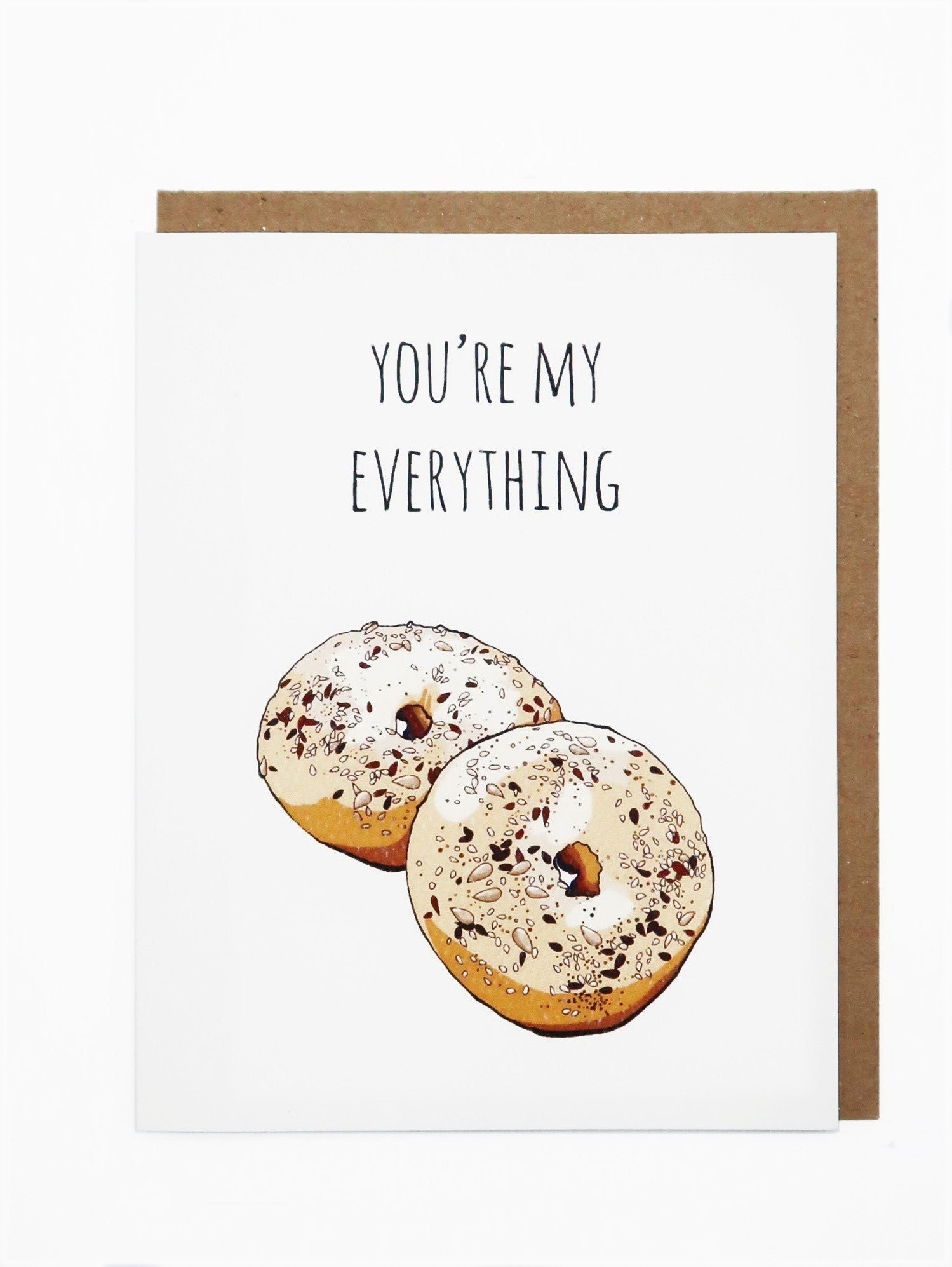 Noted By Copine Love Card - You're My Everything Bagel