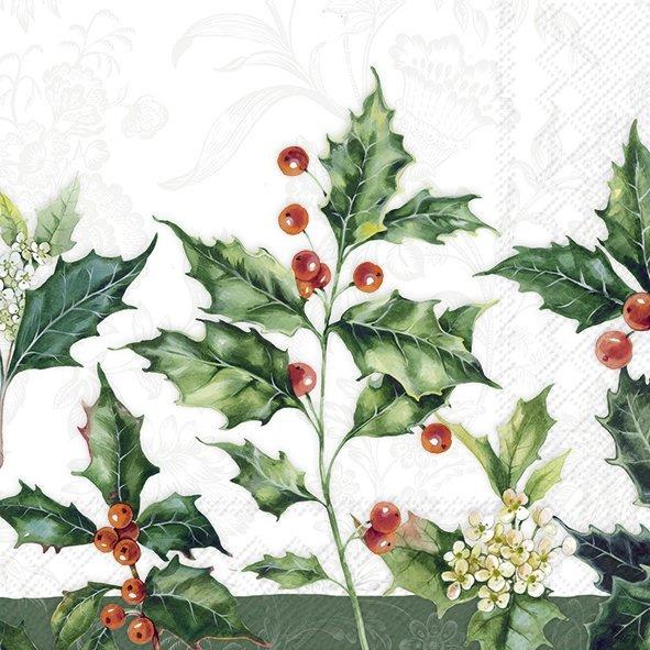 IHR Christmas Cocktail Napkin 20 Pack Alex Cream