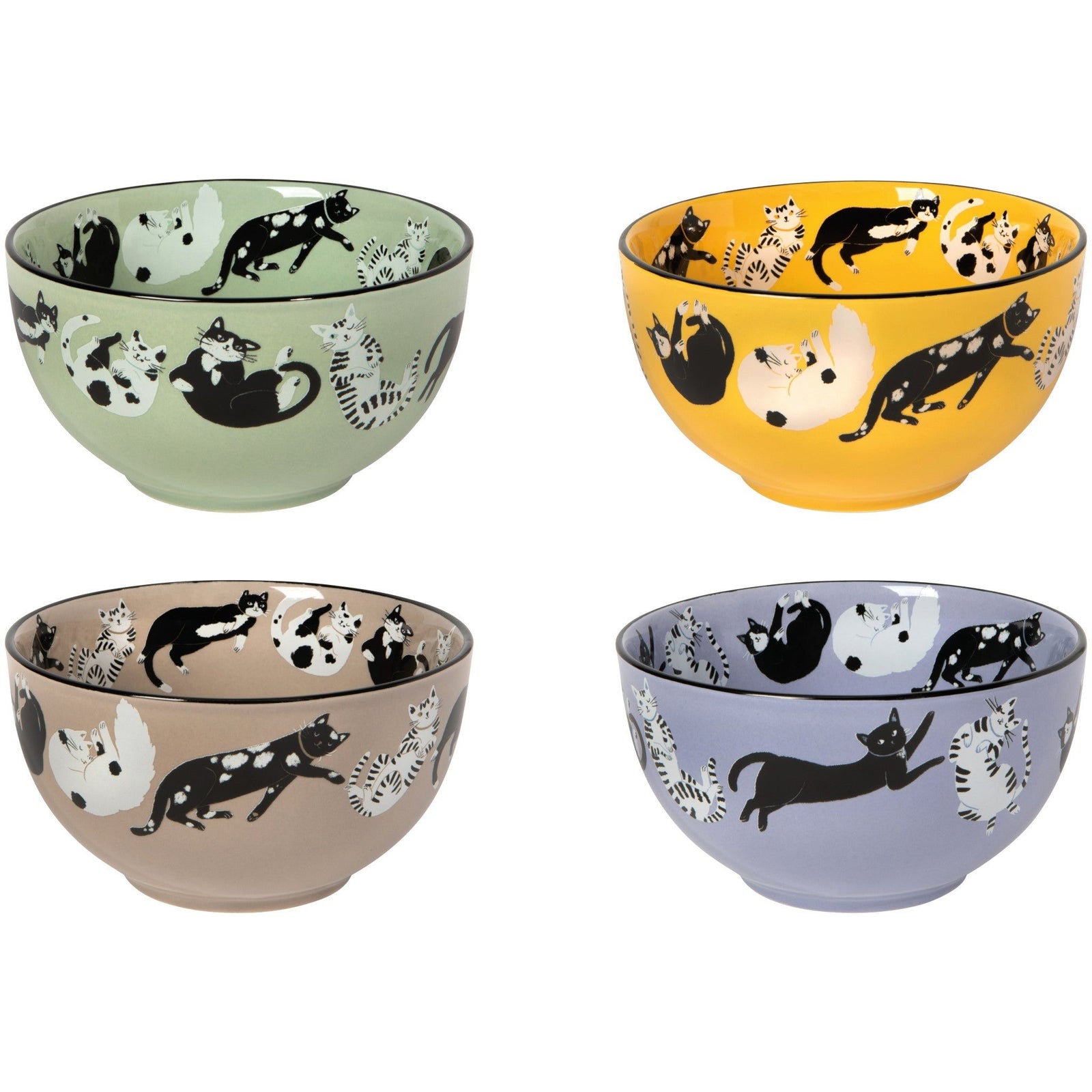 Danica Pinch & Dip Bowls Set Of 4 Meow & Furever Cats - iQ living