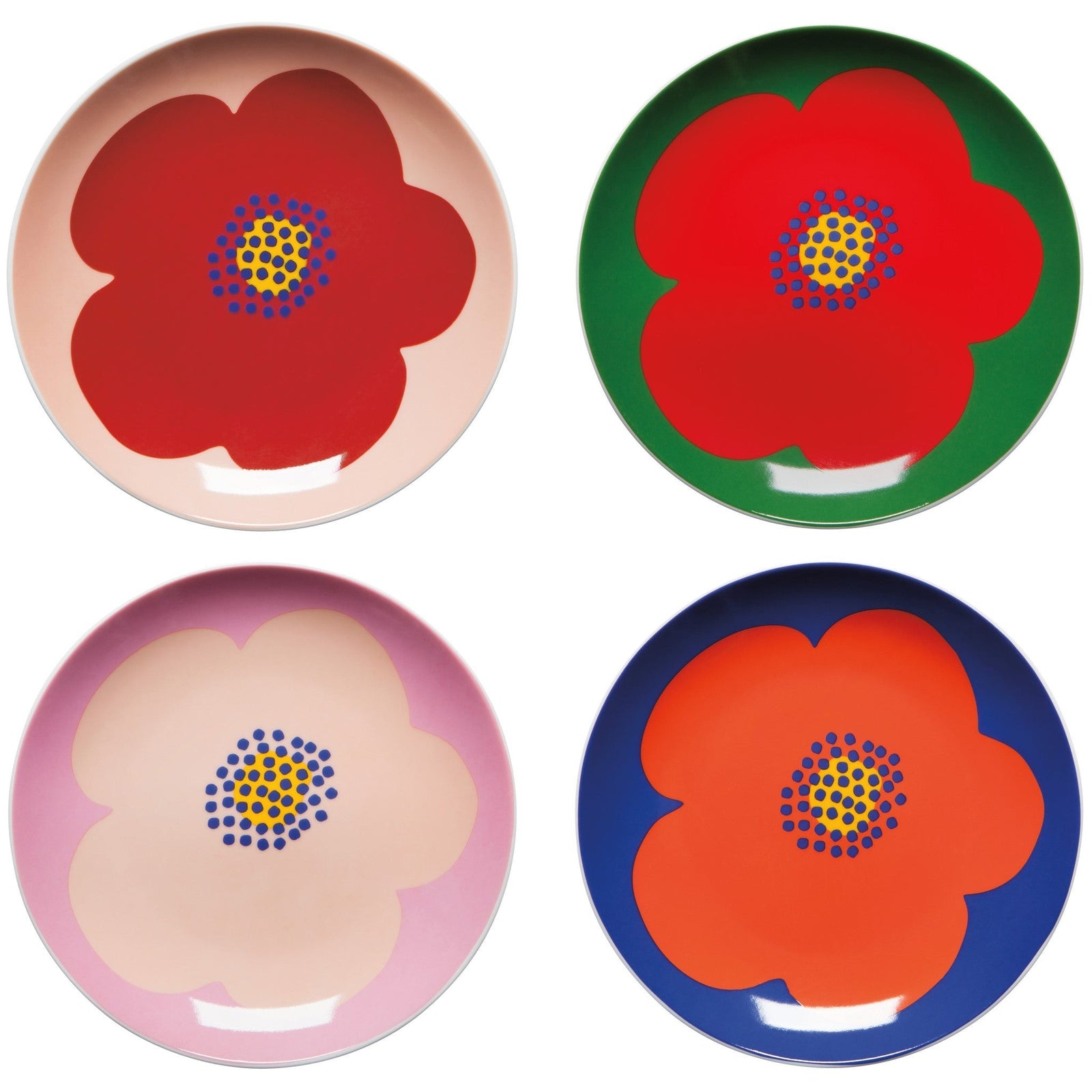 Danica Appetizer Plate Poppy Set Of 4 - iQ living