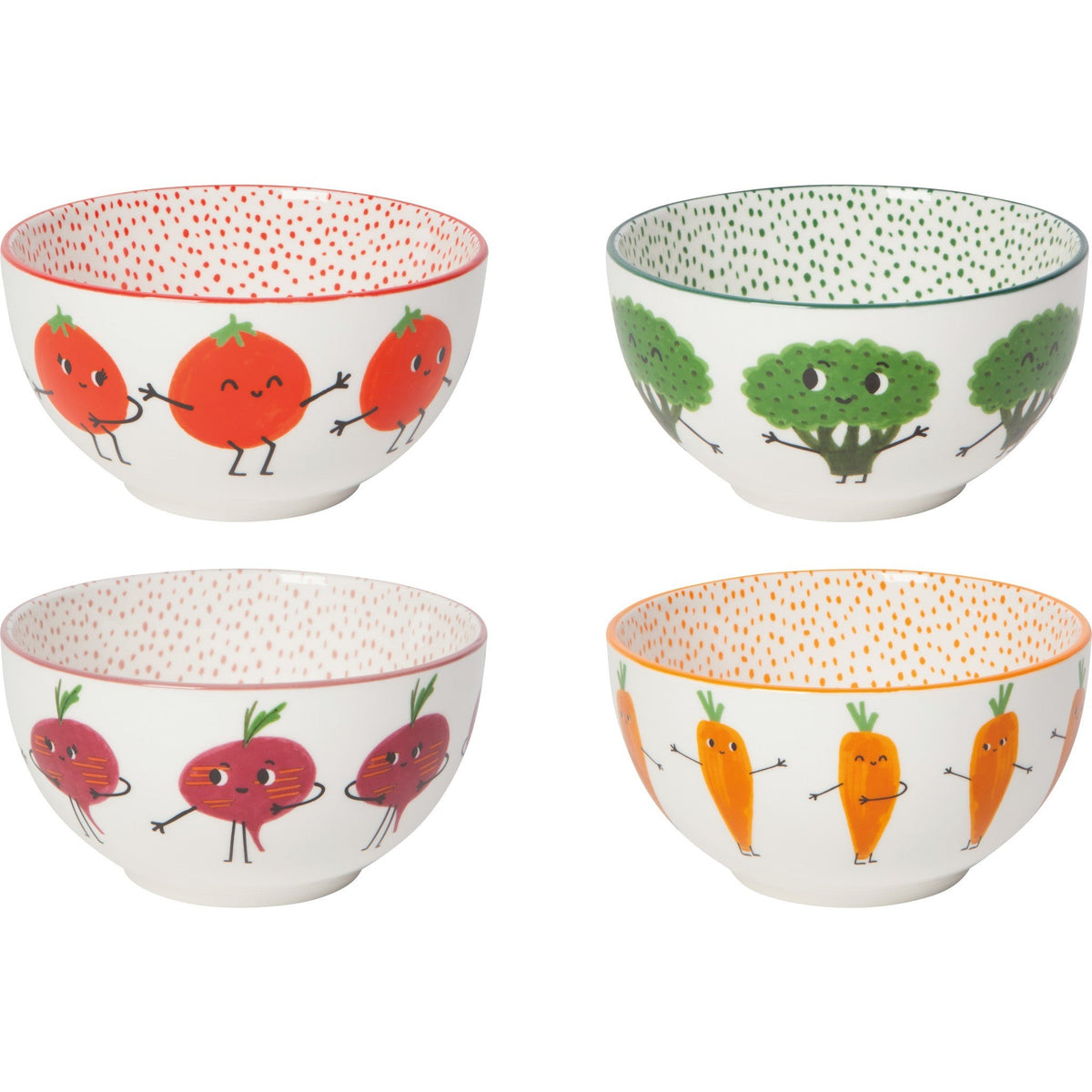 Danica Pinch &amp; Dip Bowls Set Of 4 Funny Food - iQ living