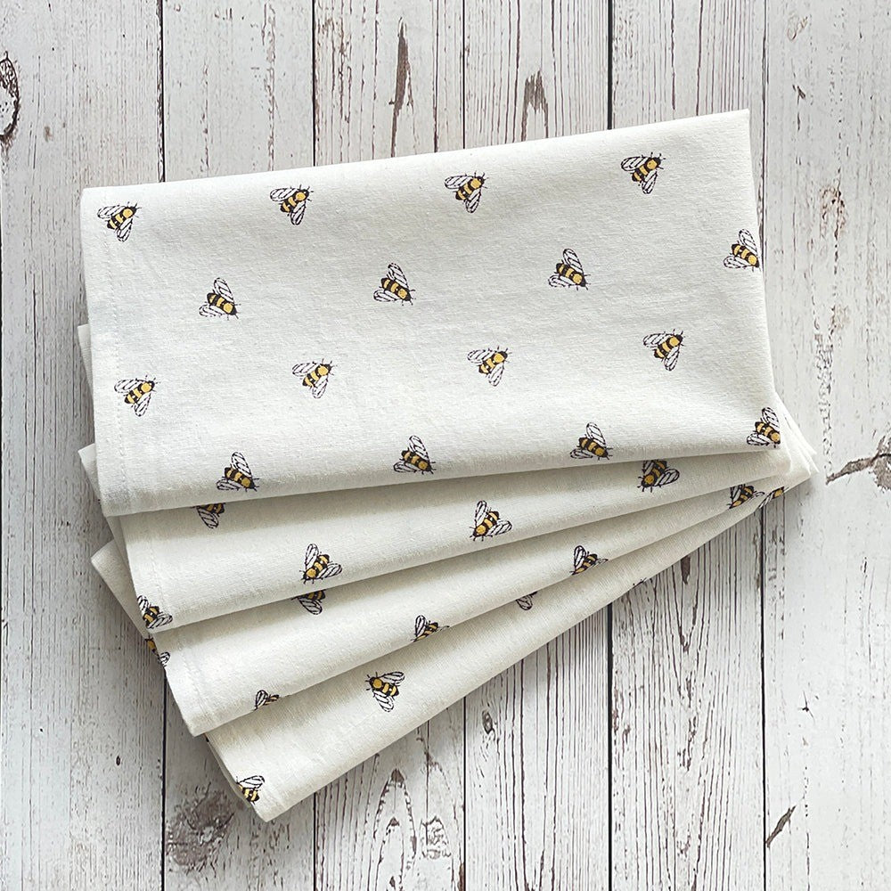 Mahogany Napkin Set Of 4 Bee Motif
