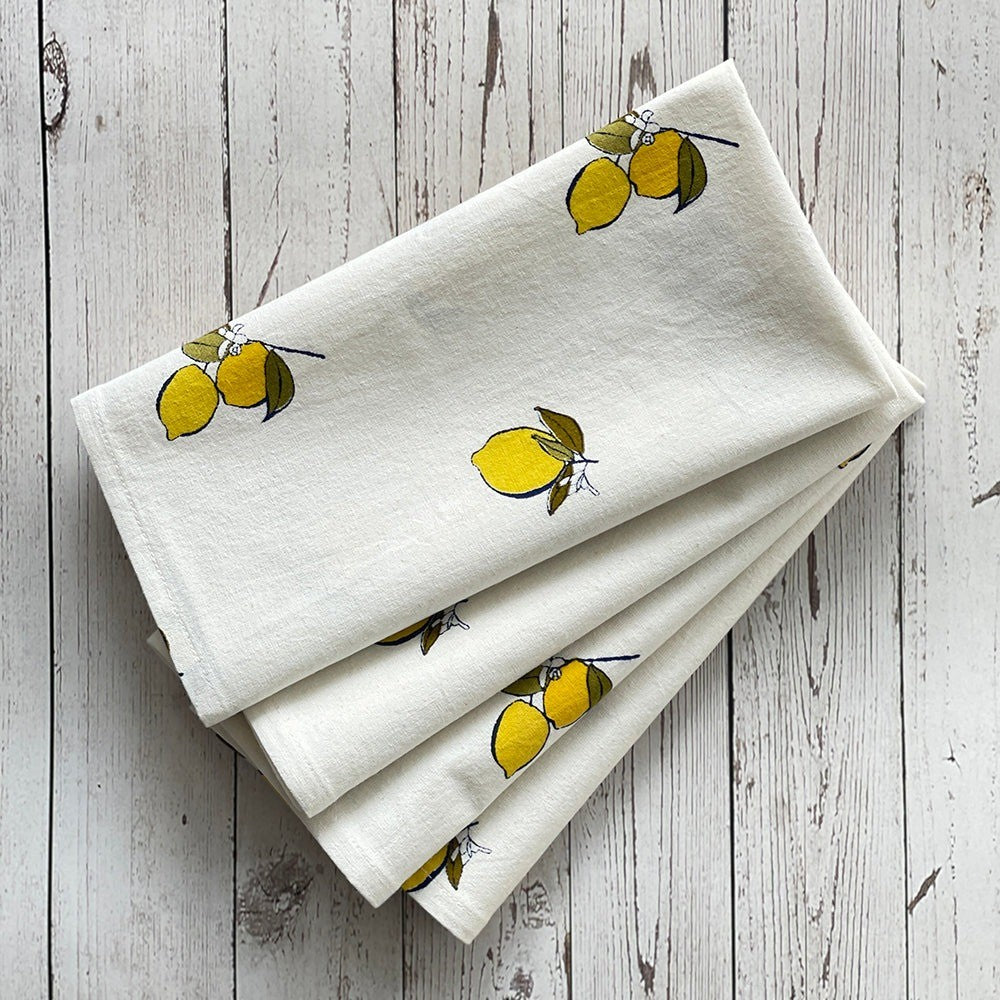 Mahogany Napkin Set Of 4 Lemons Motif