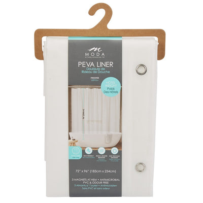Moda At Home PEVA Tall Shower Curtain Liner 72" x 96"