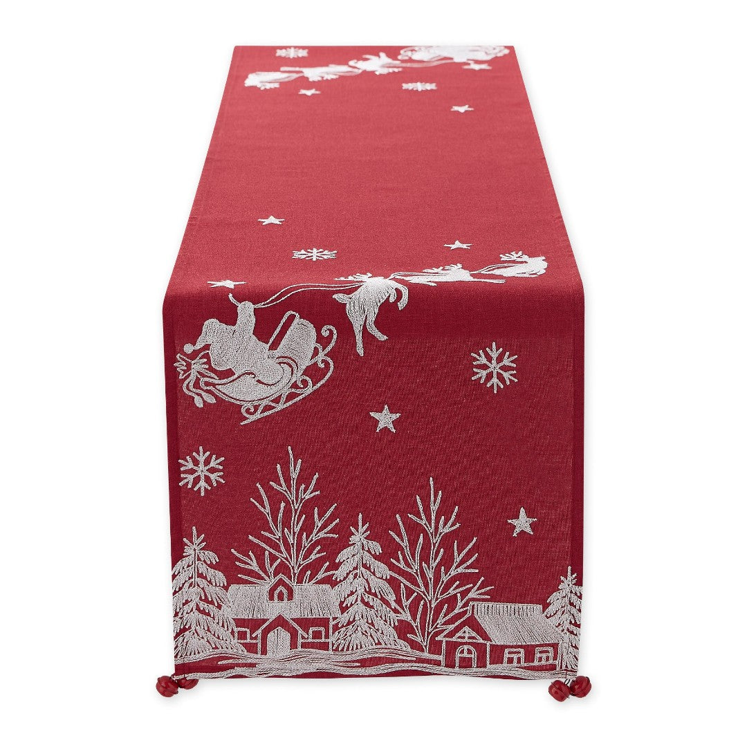 Design Imports Christmas Tablerunner Santa Sleigh