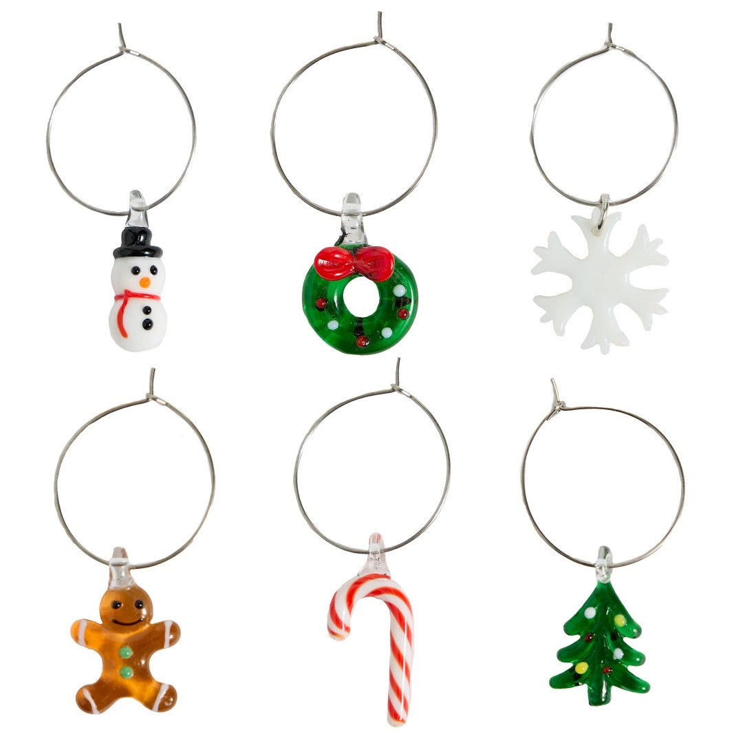 Design Imports Holiday Cheer Drink Charm Set Of 6