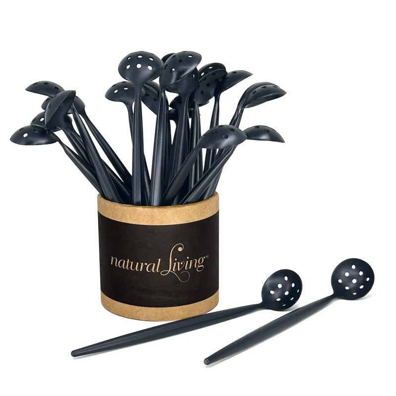 Natural Living Matte Black Small Olive Spoon