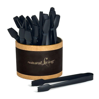 Natural Living Matte Black Small Tongs