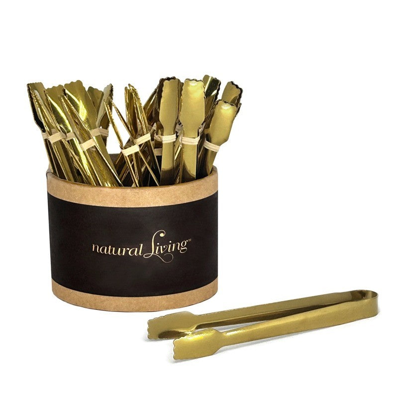 Natural Living Brushed Gold Small Tongs - iQ living
