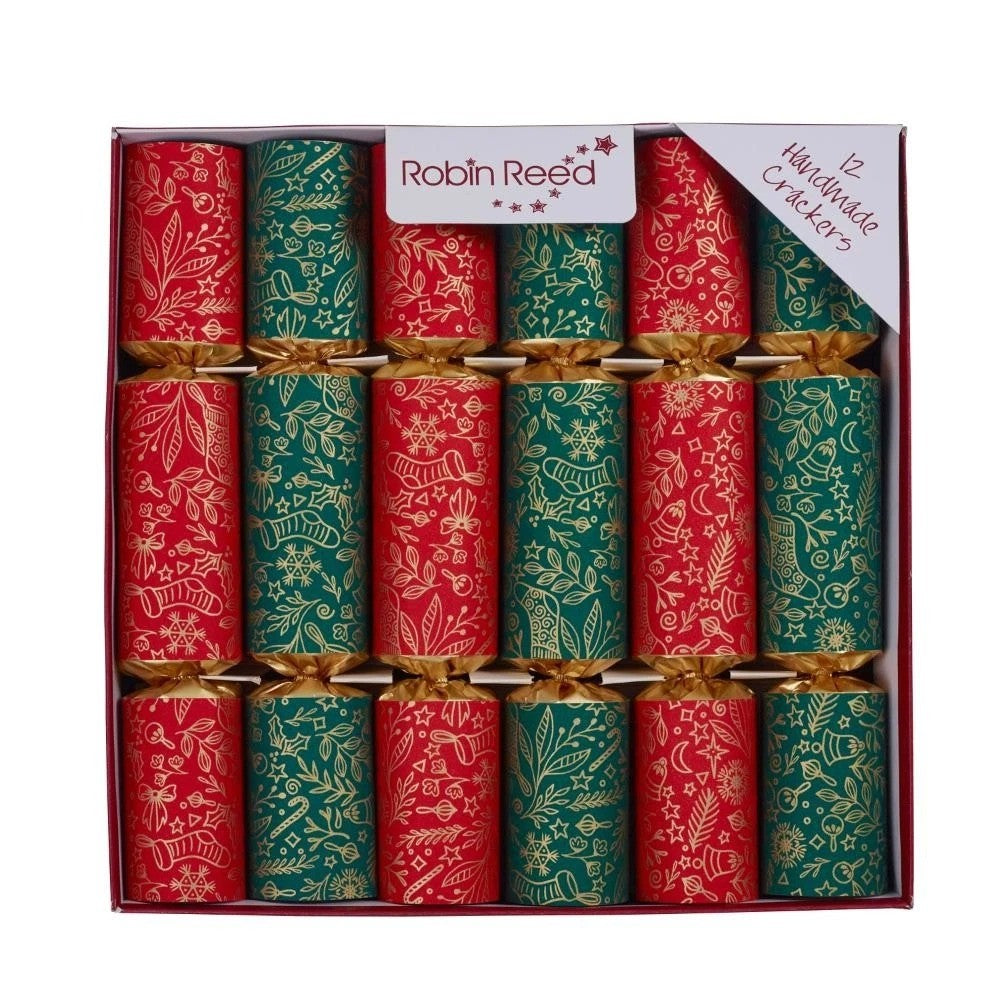 Robin Reed Christmas Crackers 12 Pack 10" - Bon Bon