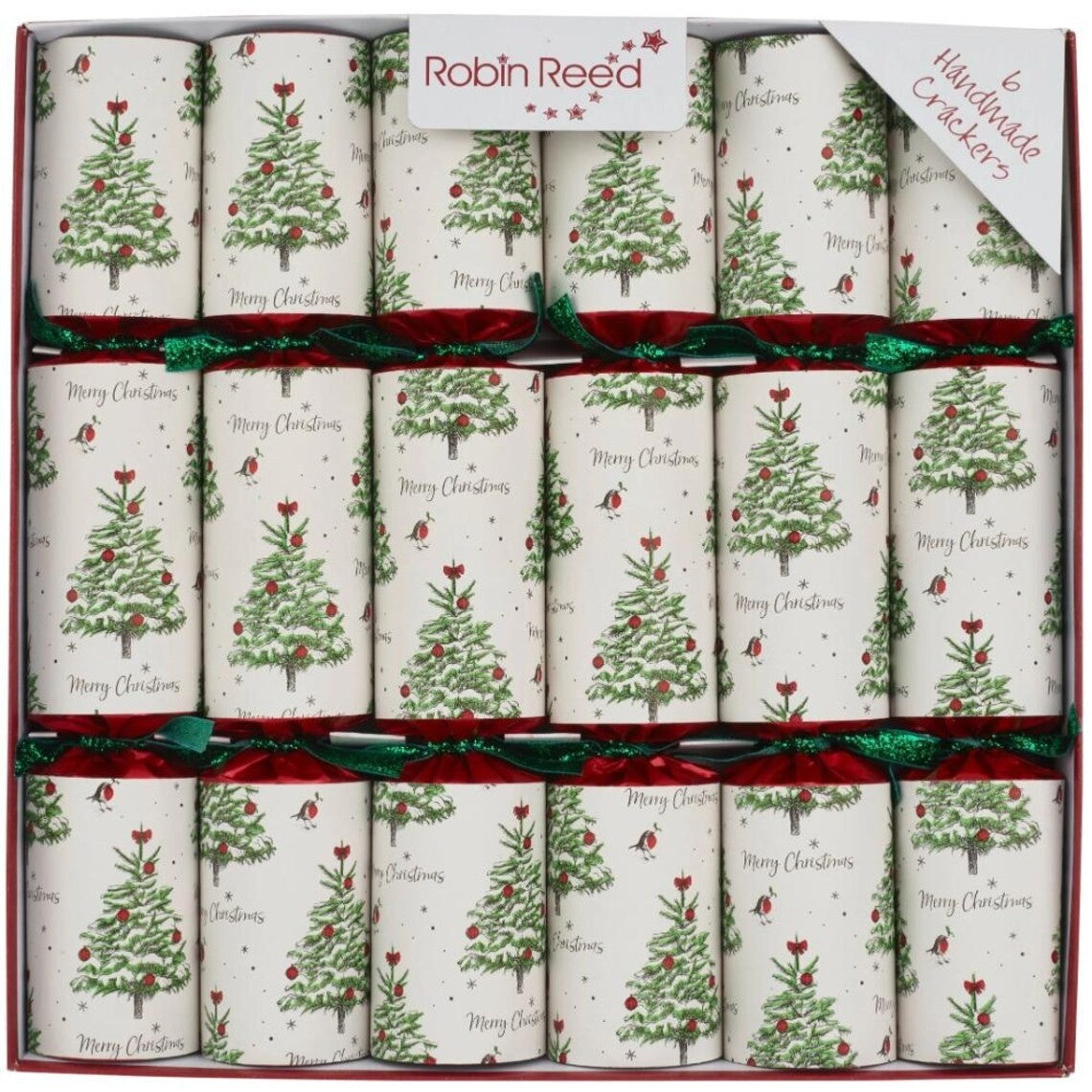 Robin Reed Christmas Crackers 6 Pack 12" - Winter Trees