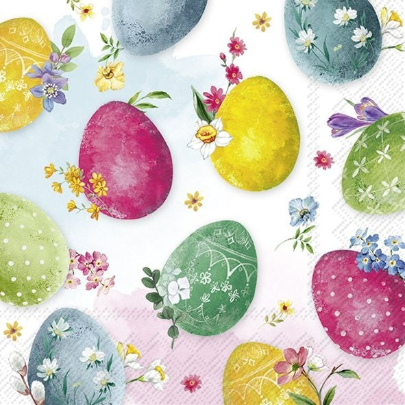 IHR Easter Cocktail Napkin 20 Pack Egg Painting