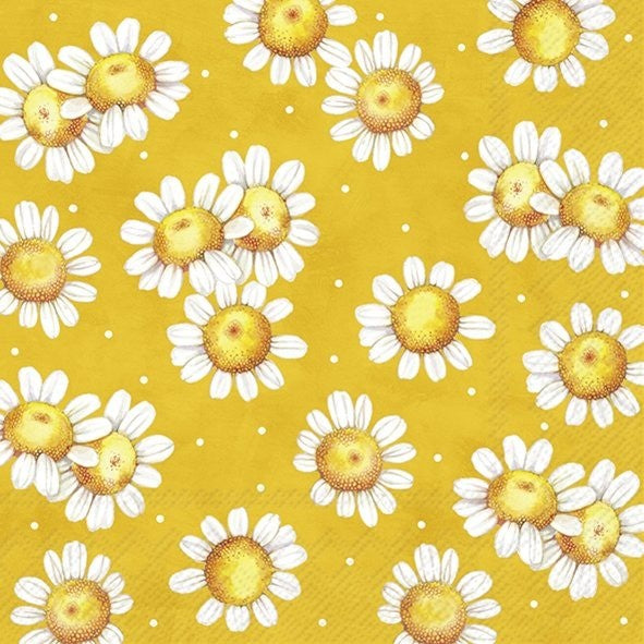 IHR Luncheon Napkin 20 Pack Sunny Flowers Yellow