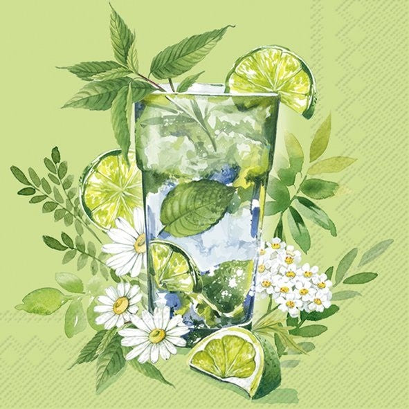 IHR Cocktail Napkin 20 Pack Green Drink