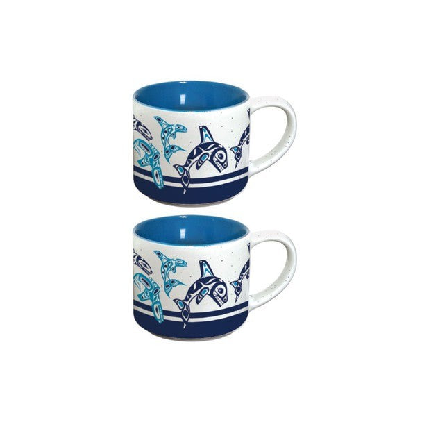 Native Northwest 3oz Espresso Mug Set Of 2 Orca Family