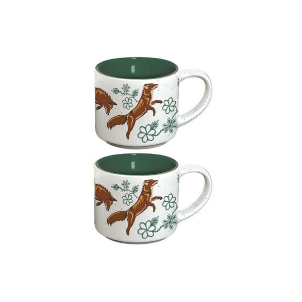 Native Northwest 3oz Espresso Mug Set Of 2 Foxes
