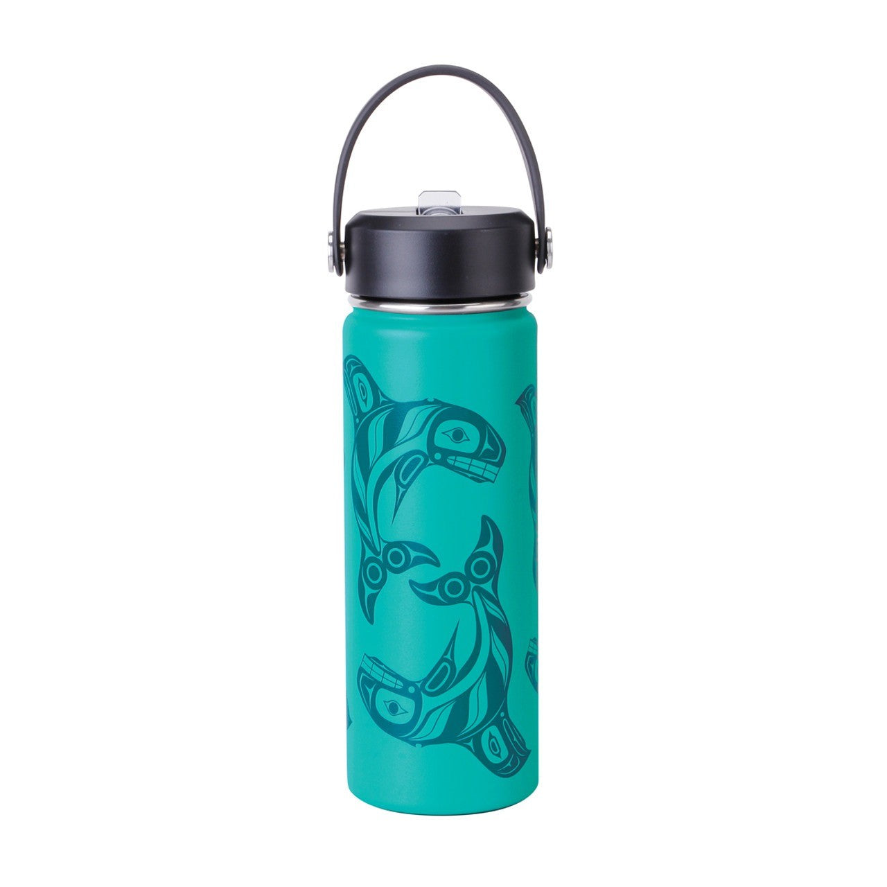 Native Northwest 21oz Wide Water Bottle - Raven Fin Killer Whale