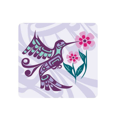 Native Northwest Cork-Backed Coaster - Hummingbird