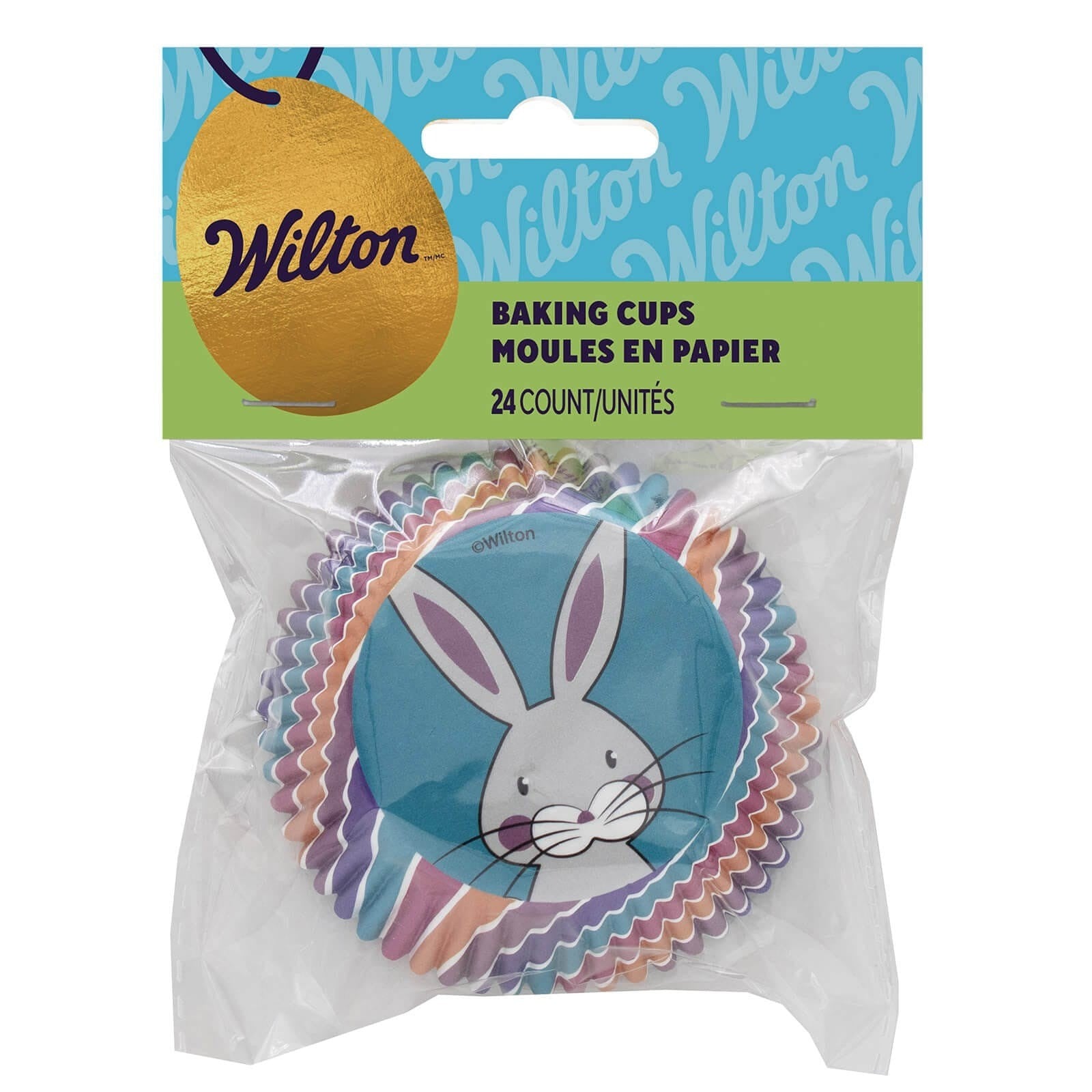 Wilton Easter Baking Cups 24 Count - Bunny Stripe
