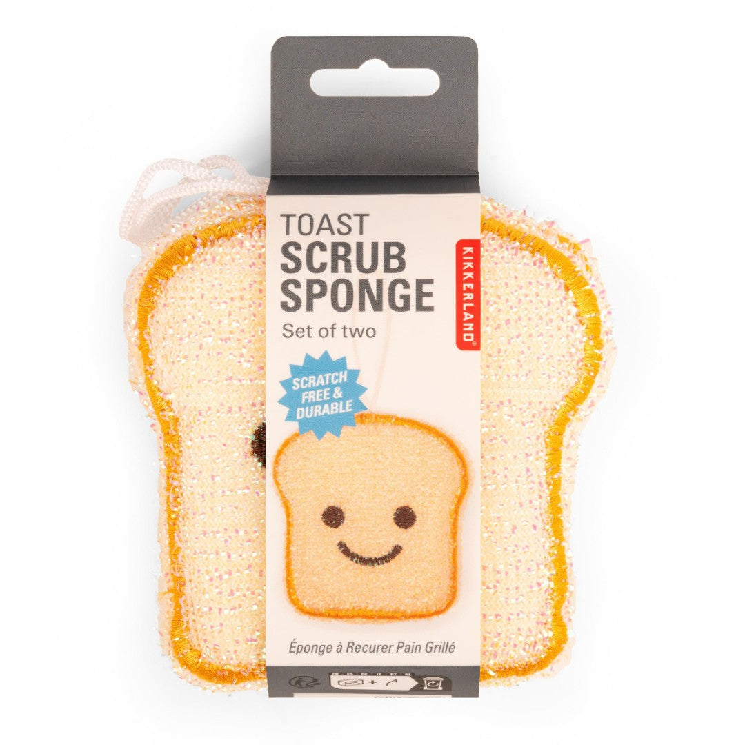 Kikkerland Toast Scrub Sponge Set Of 2