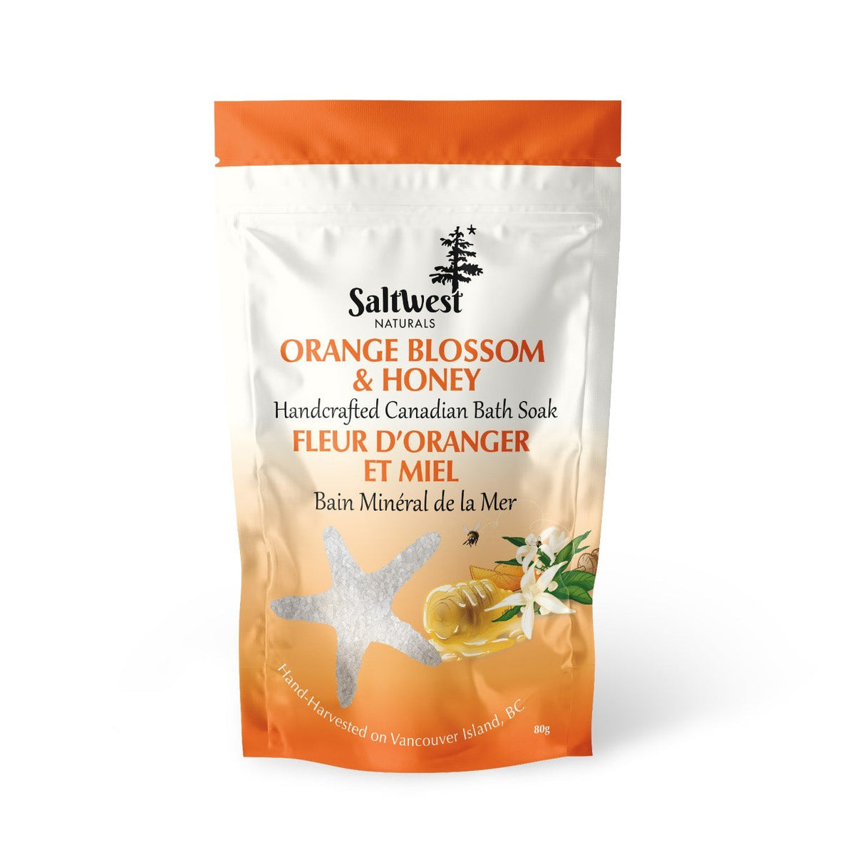 Saltwest Bath Soak 80g - Orange Blossom &amp; Honey - iQ living