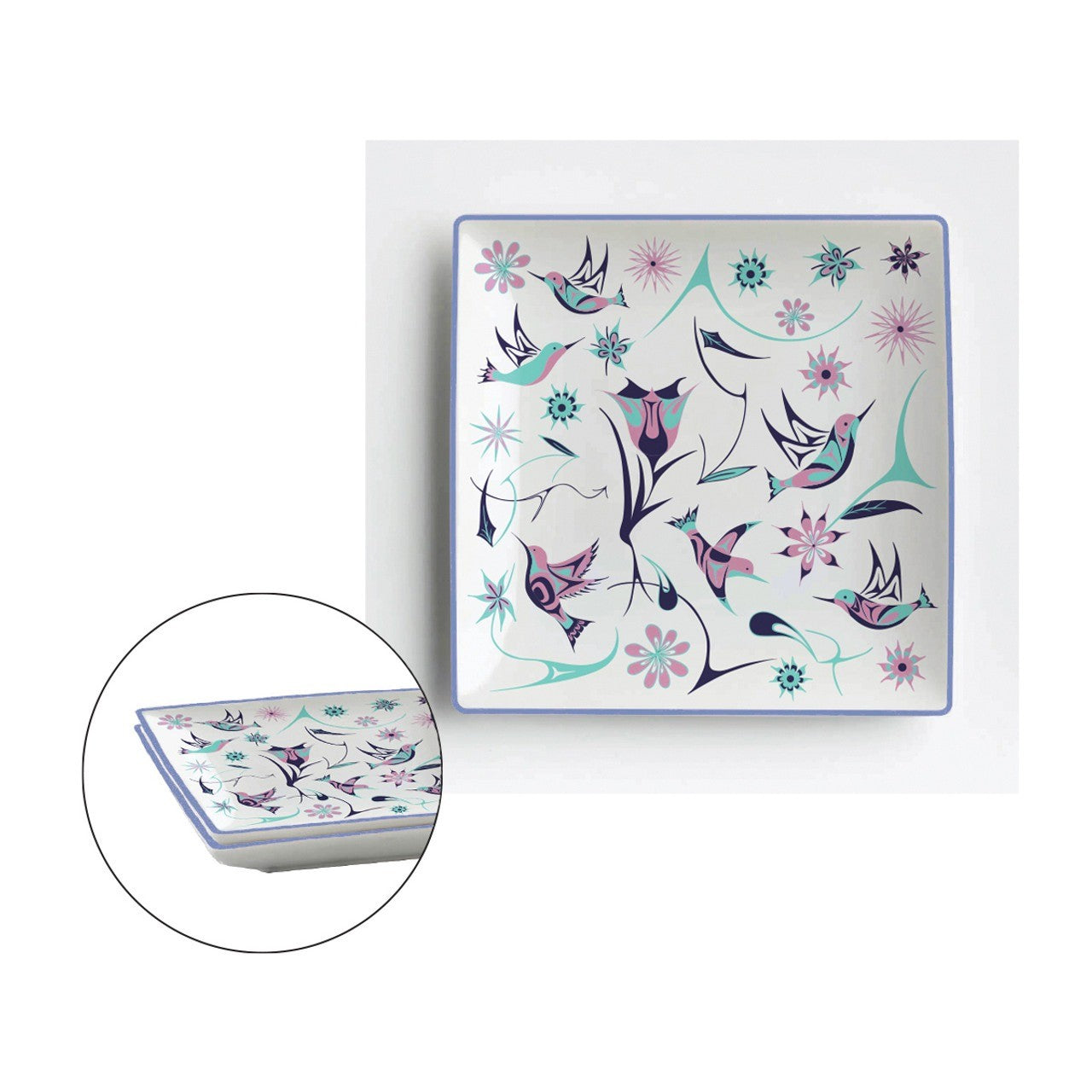 Native Northwest Hummingbird Appetizer Plate Set Of 2 - iQ living