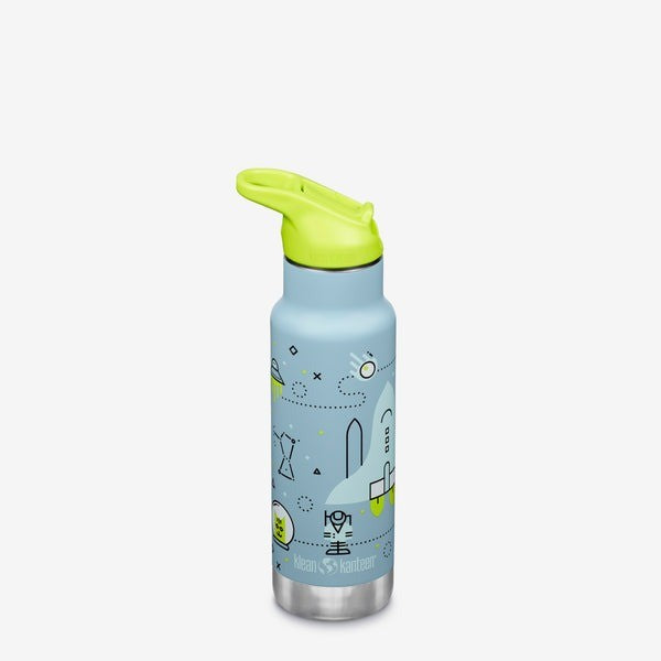 Klean Kanteen Classic Insulated Kids Bottle 12oz - Flip Seal Sport Cap &amp; Straw