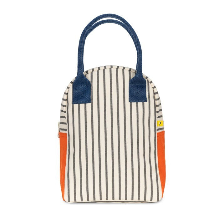 Fluf Zipper Lunch Bag - Pencil Stripe Nautical