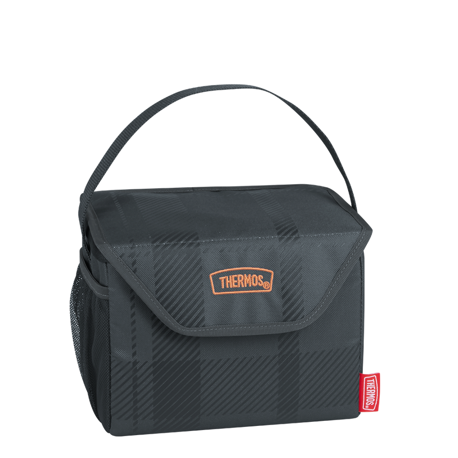 Thermos Charcoal Plaid 6-Can Insulated Cooler