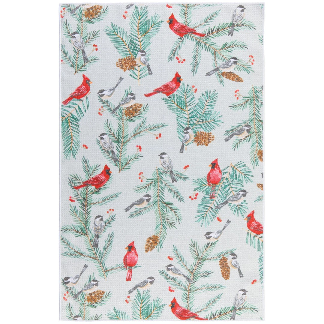 Now Designs Christmas Microfiber Tea Towel - Birds & Boughs