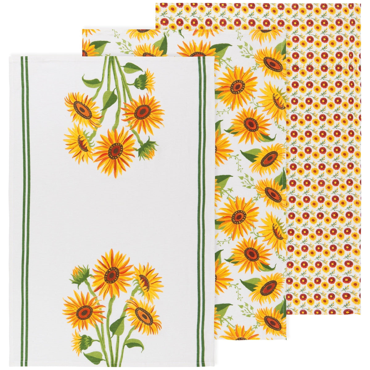 Now Designs Fall Tea Towel Sunflower Splendor Set Of 3 - iQ living