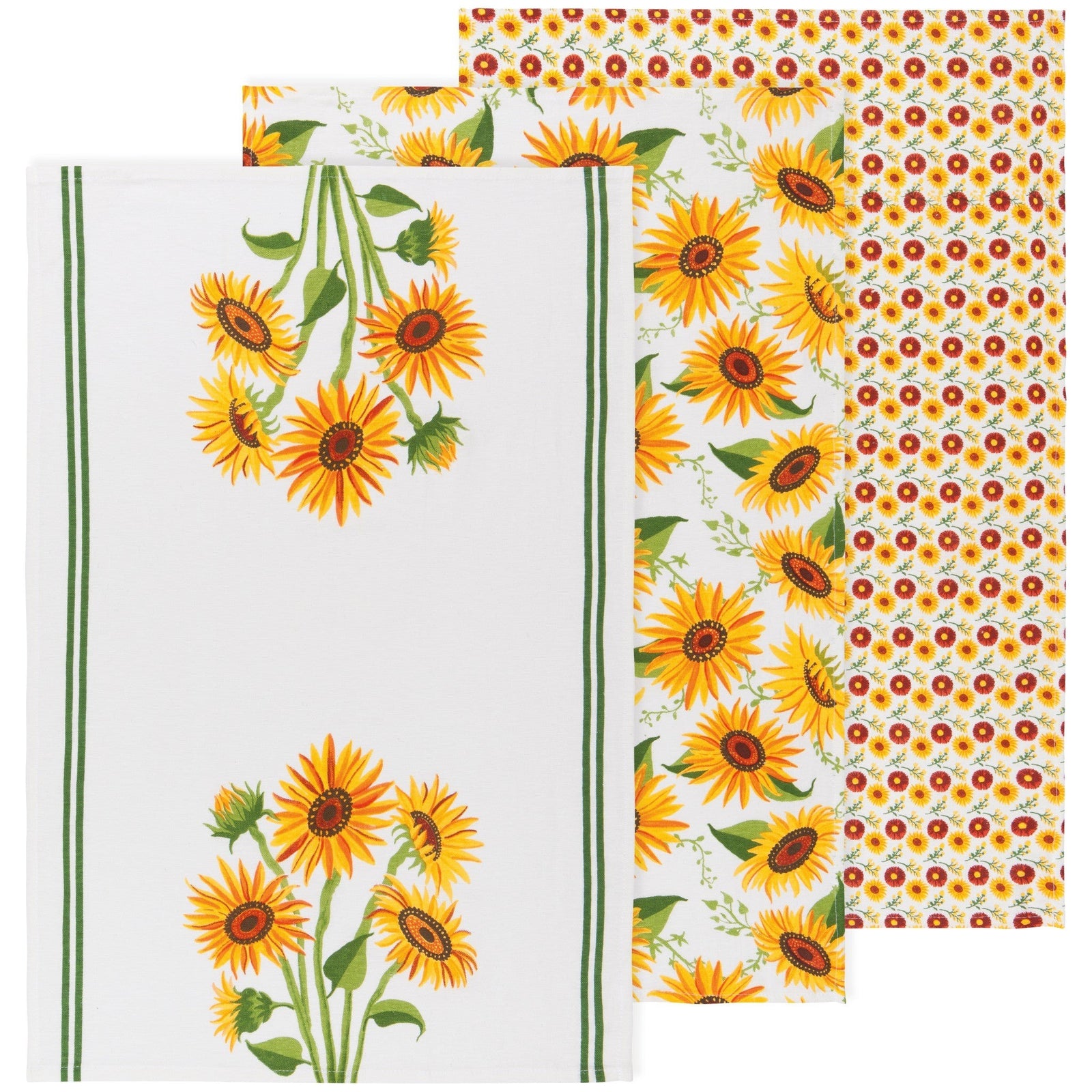 Now Designs Fall Tea Towel Sunflower Splendor Set Of 3 - iQ living