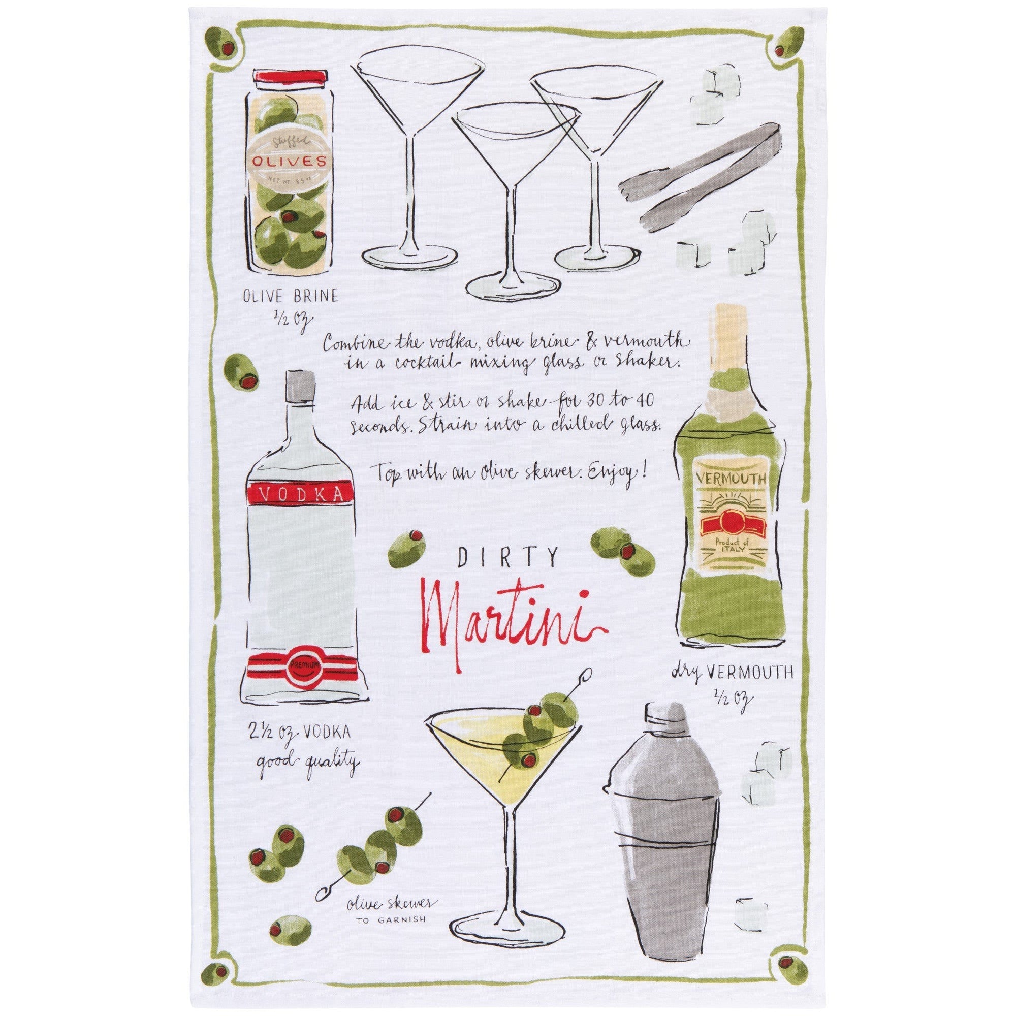 Now Designs Tea Towel Martini