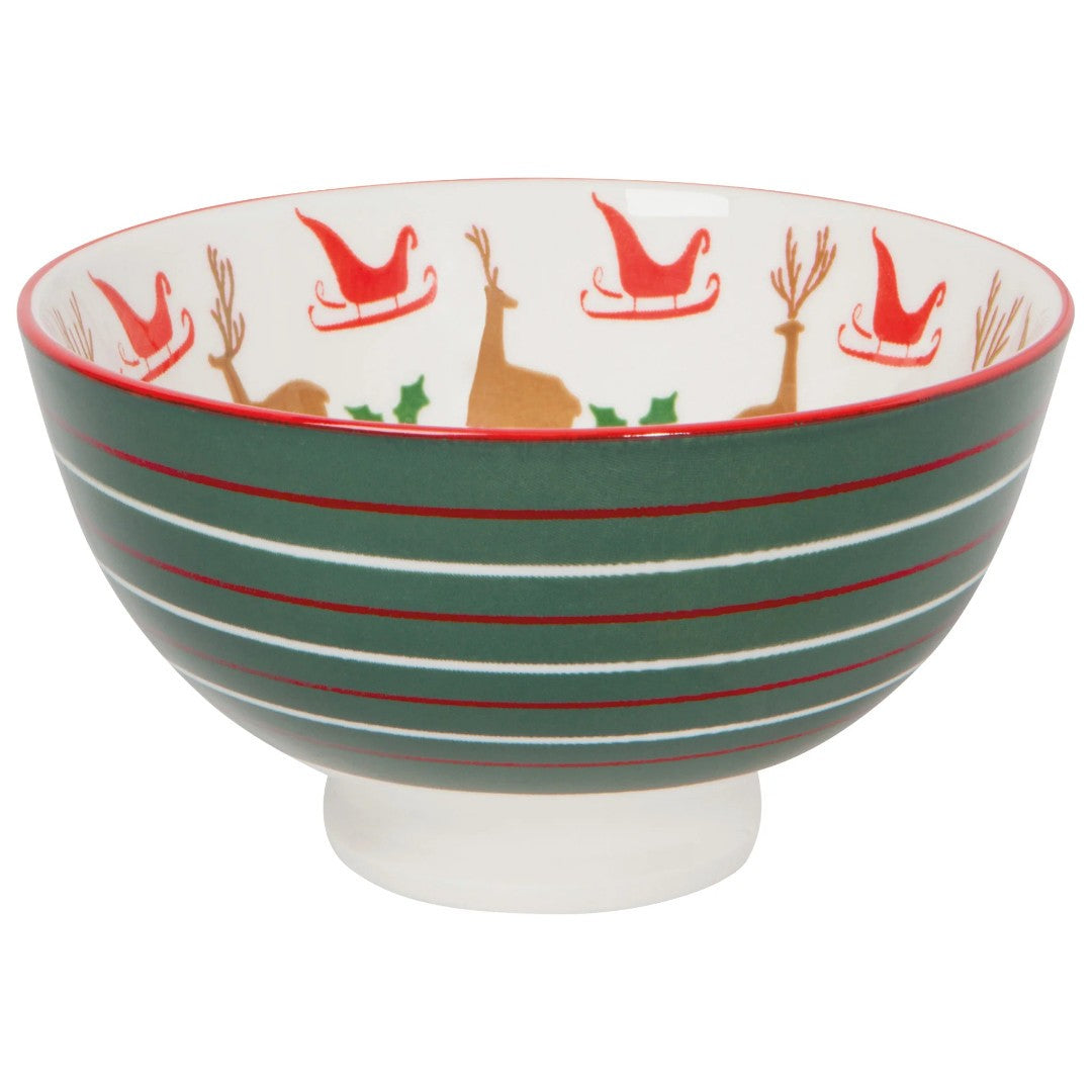 Now Designs Christmas Bowl 4" Santa's Reindeer