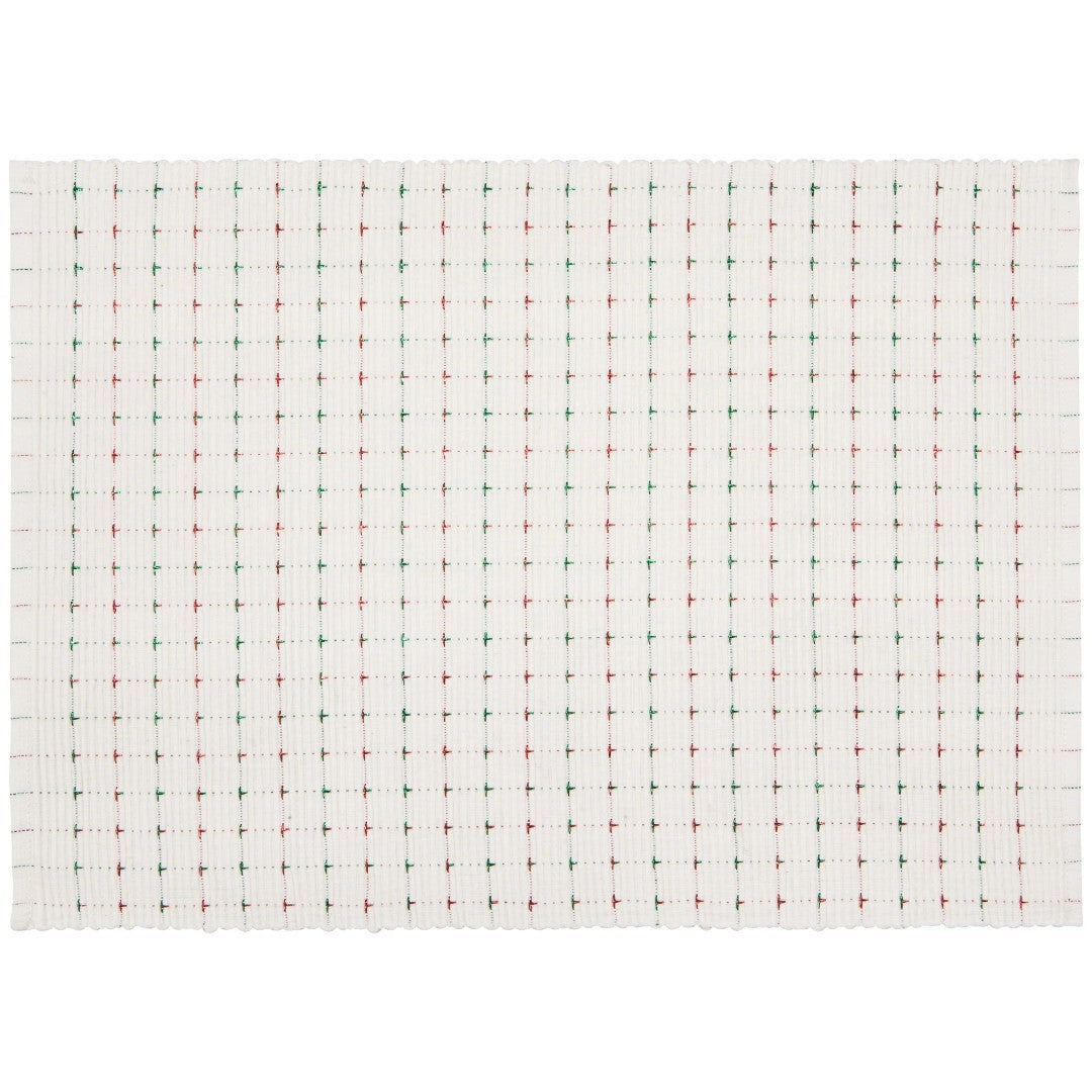Now Designs Natural Red & Green Ribbed Christmas Placemat