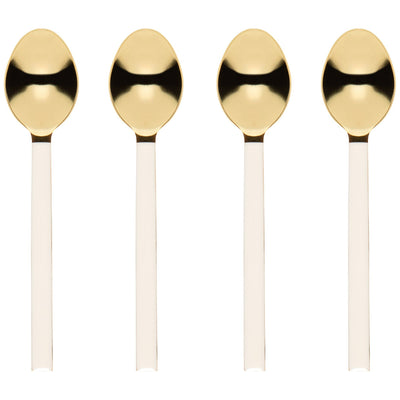 Danica Ivory & Gold Dessert Spoons Set Of 4