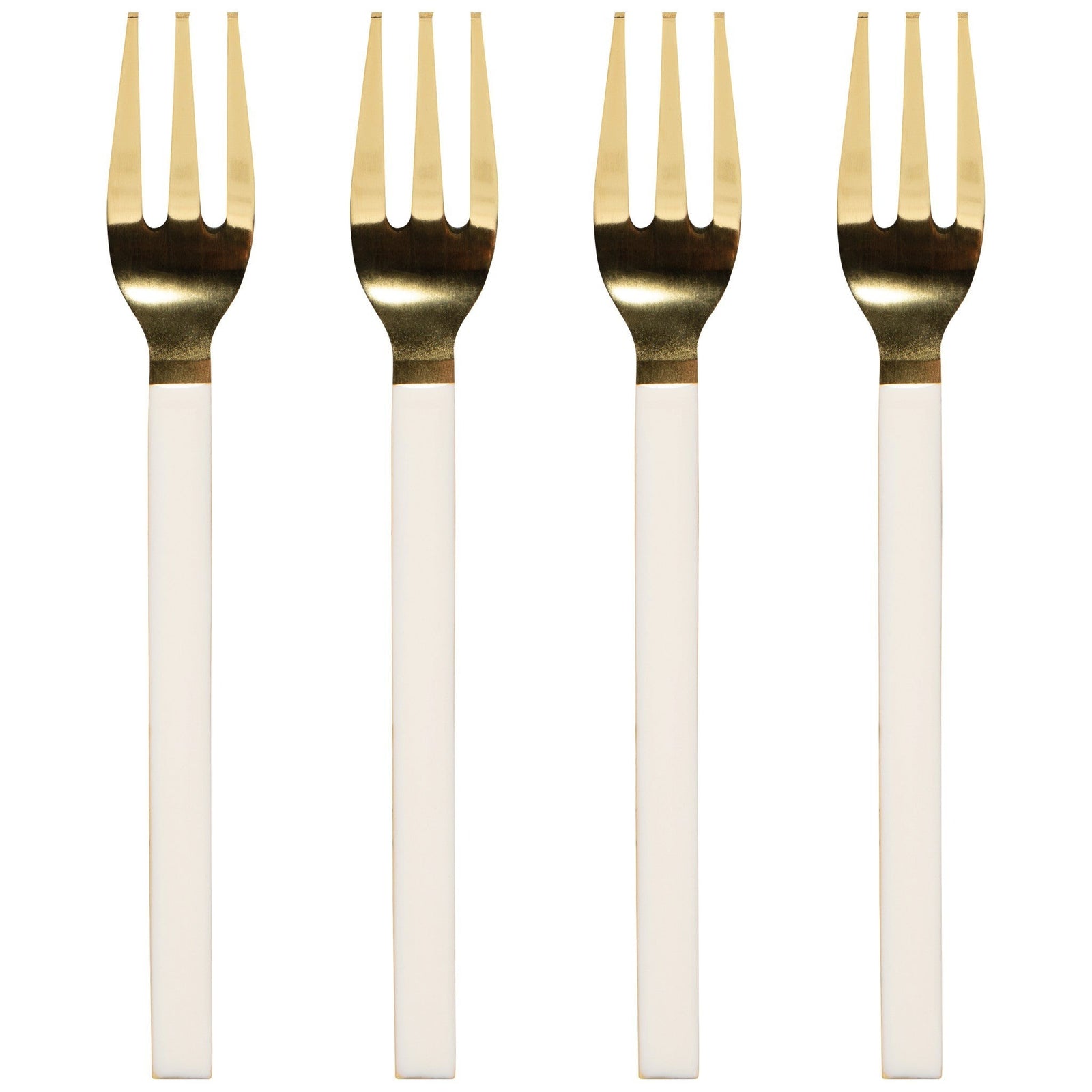 Danica Ivory & Gold Dessert Forks Set Of 4