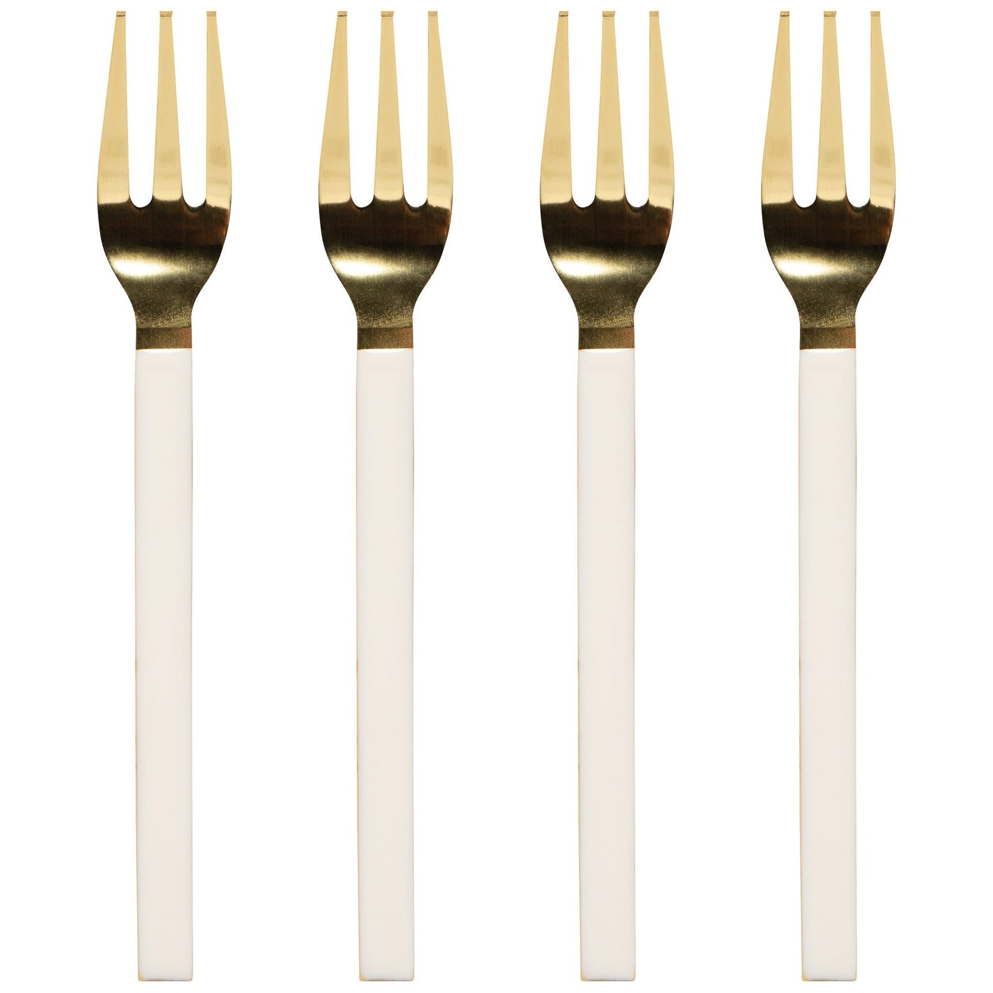 Danica Ivory & Gold Dessert Forks Set Of 4