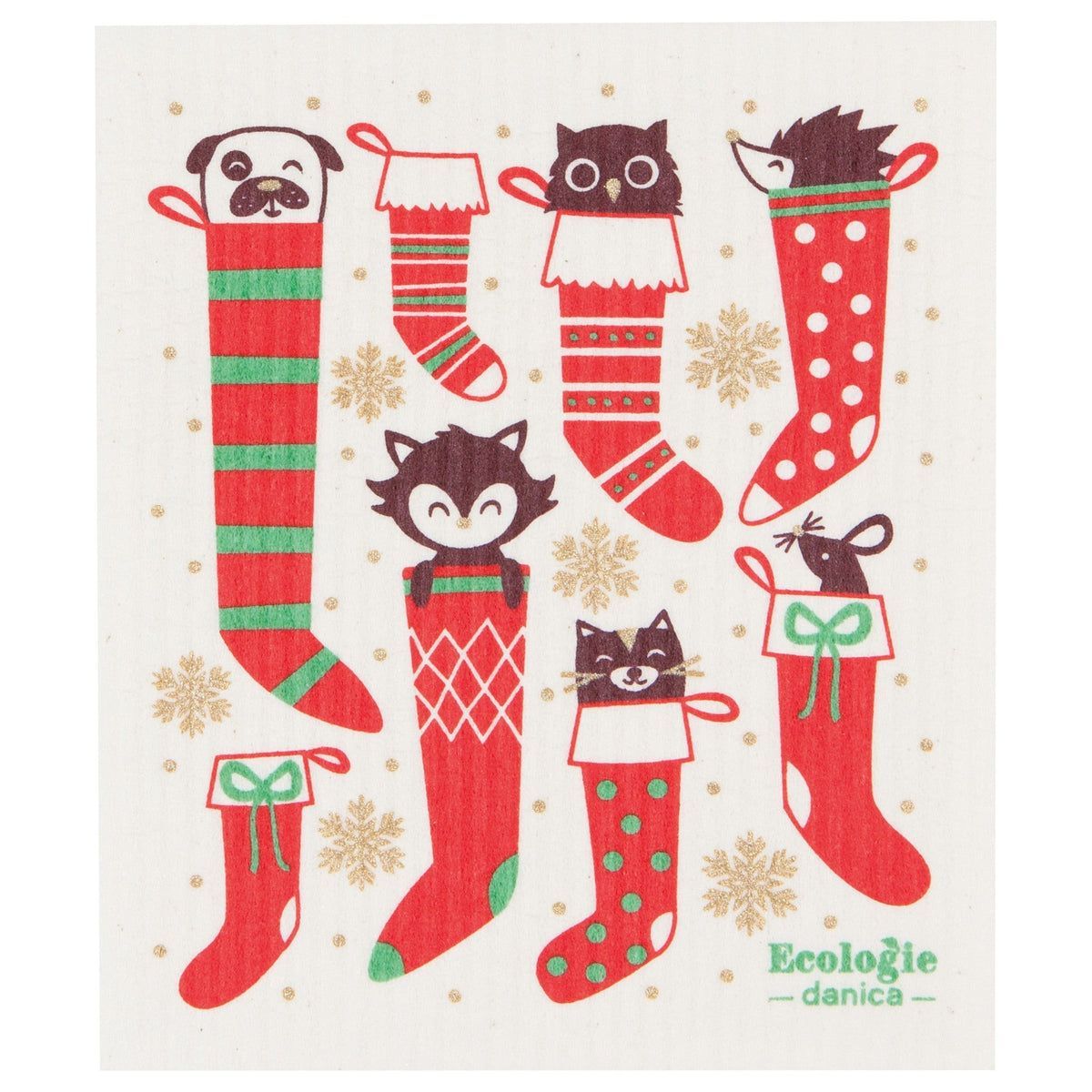Now Designs Christmas Swedish Dish Cloth Stockings