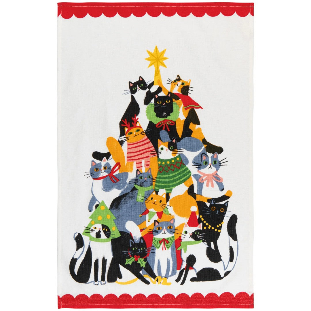 Danica Christmas Tea Towel Kitty Cat Carol