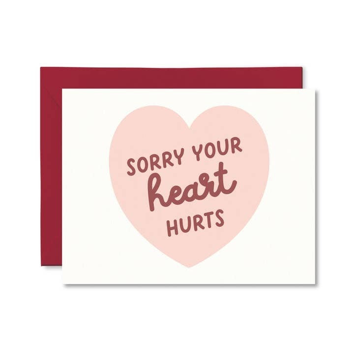 Pretty By Her Get Well Card - Heart Hurts