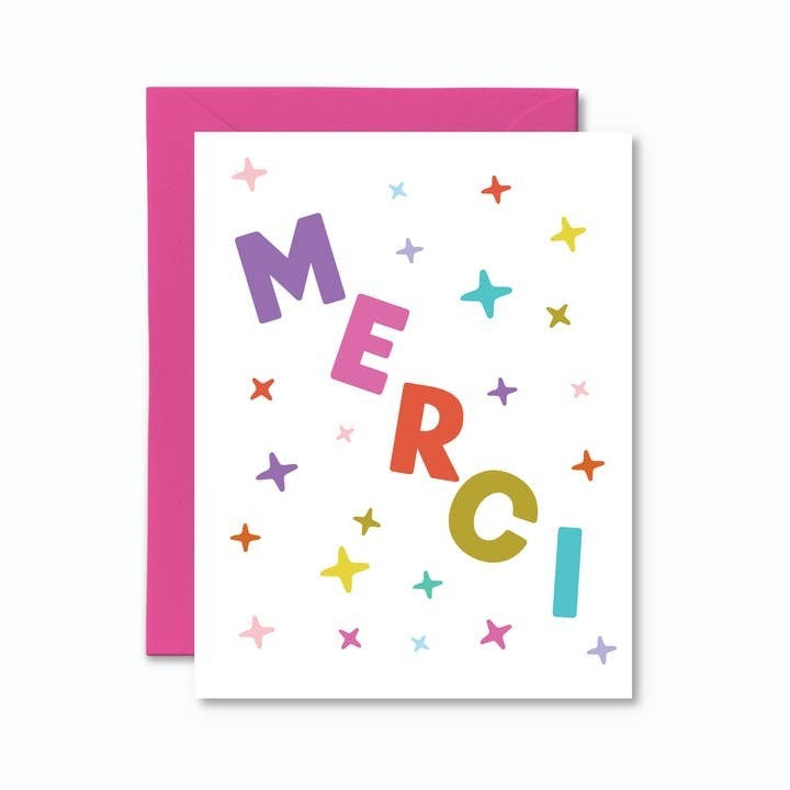 Pretty By Her Thank You Card - Merci