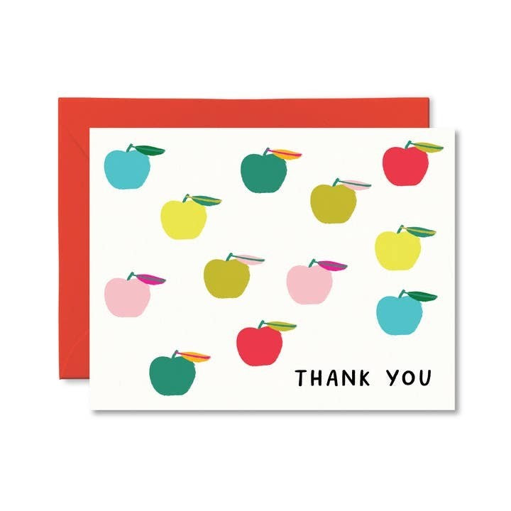 Pretty By Her Thank You Card - Apples (Teacher)