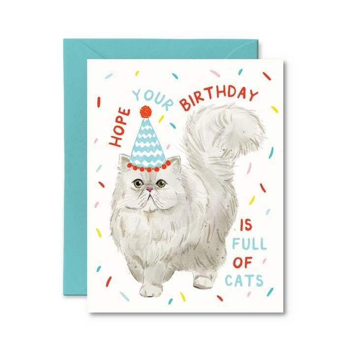 Pretty By Her Birthday Card - Full Of Cats