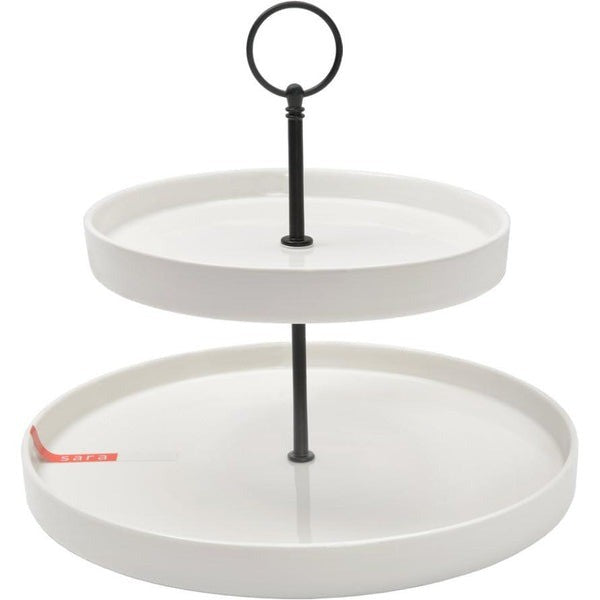 Sara Cucina Famous White 2-Tier Serving Stand