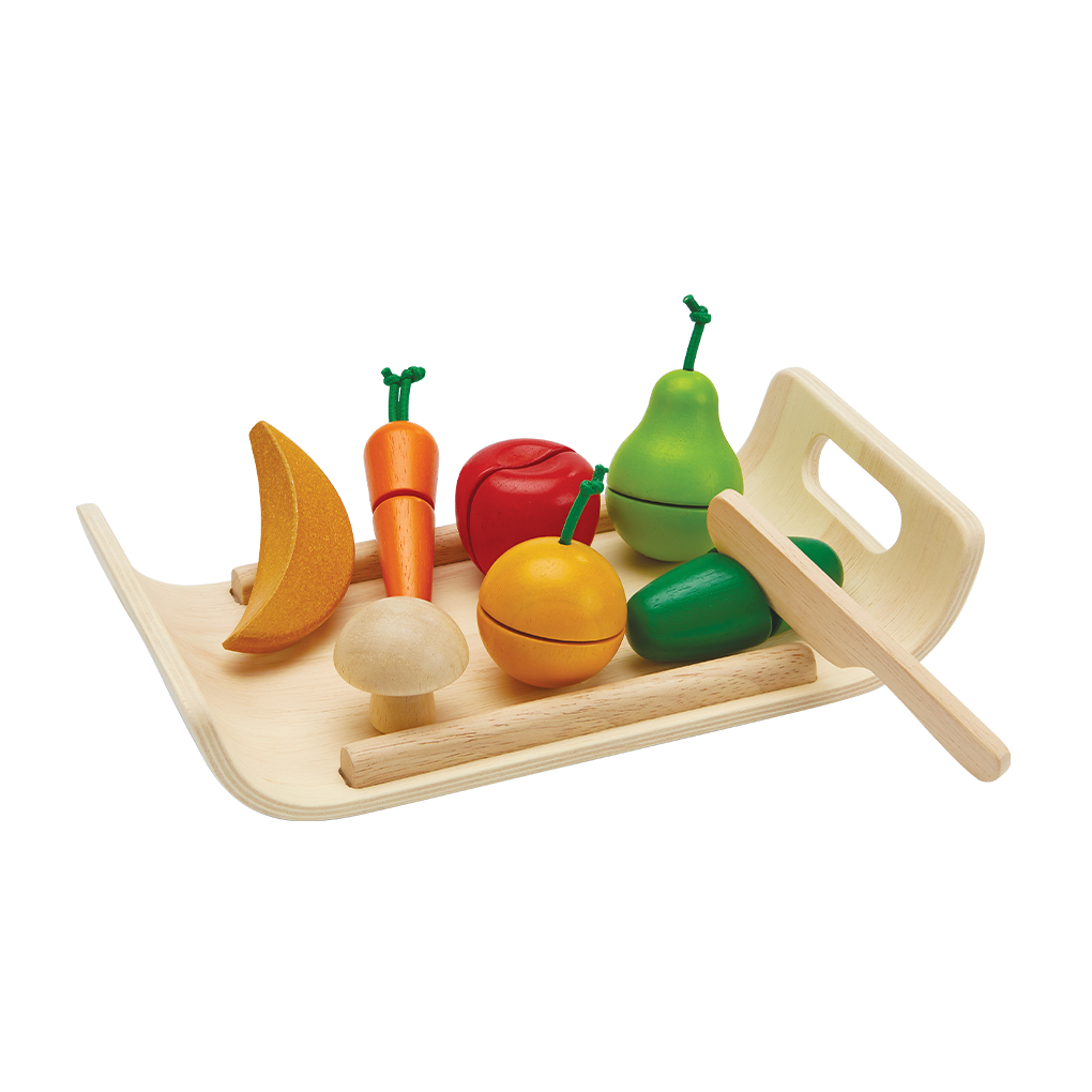 PlanToys Toddler Toy Fruits &amp; Vegetables Set