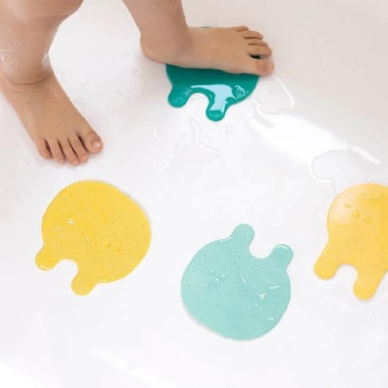 Quut 'Grippi' Bathtub Grips Set Of 8 - Minty Yellow