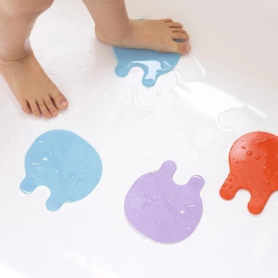 Quut 'Grippi' Bathtub Grips Set Of 8 - Coral Blue