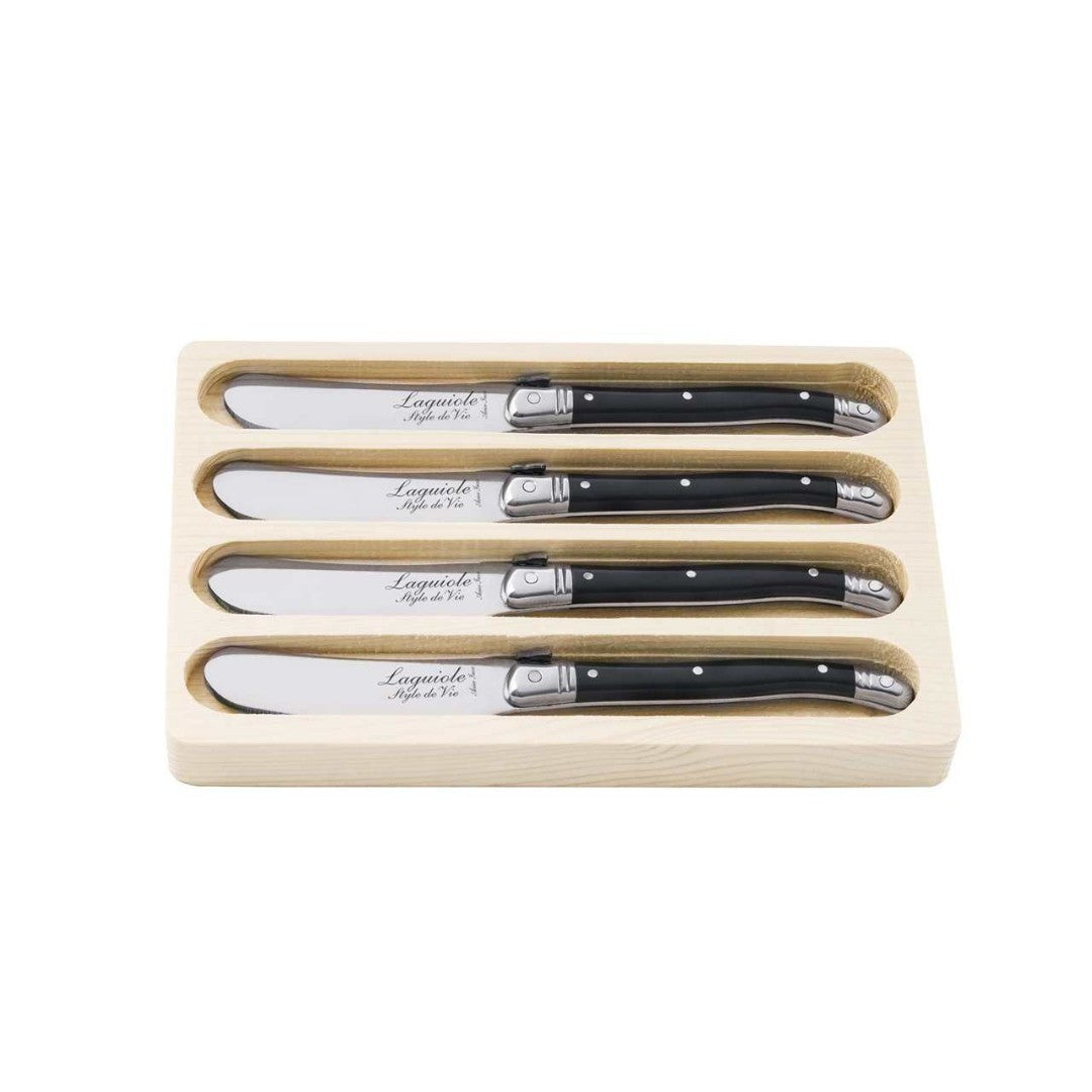 Laguiole Premium Butter Knife Set Of 4 - Black